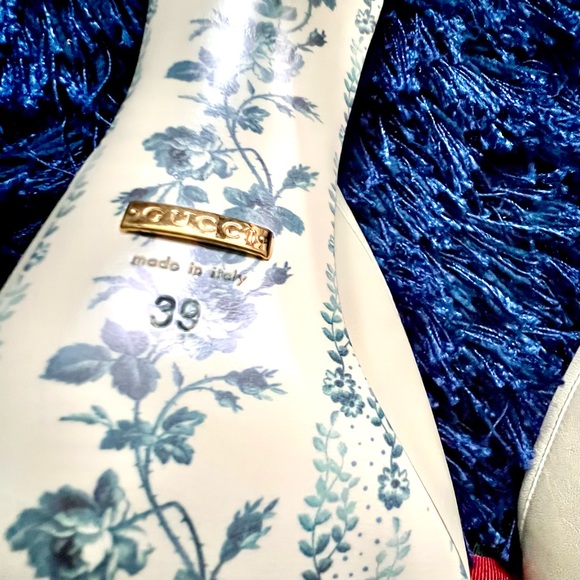 GUCCI Cream and Black Leather Mules with Gucci Wed Bow size 39 (Brand New) - Picture 11 of 16